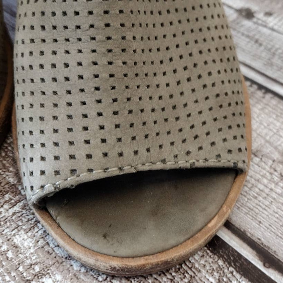 Steve Madden | Taupe Tala Perforated Nubuck Leather Open-Toe Ankle Booties - Picture 5 of 13